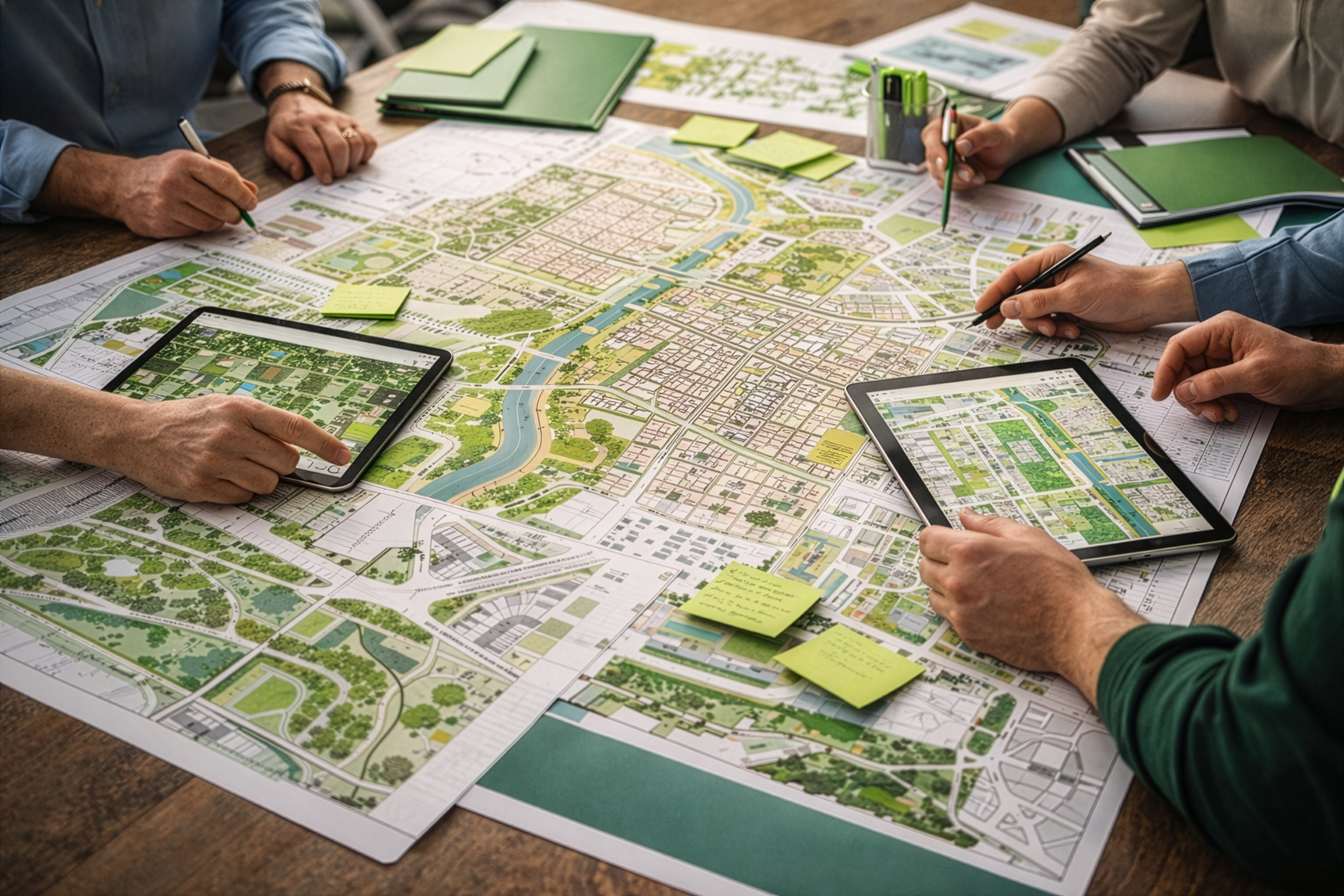 Vista aérea de cruzamento urbano